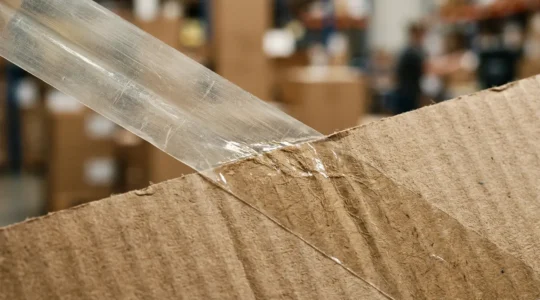 Ruban adhésif de haute qualité appliqué sur carton de déménagement épais pour charge lourde