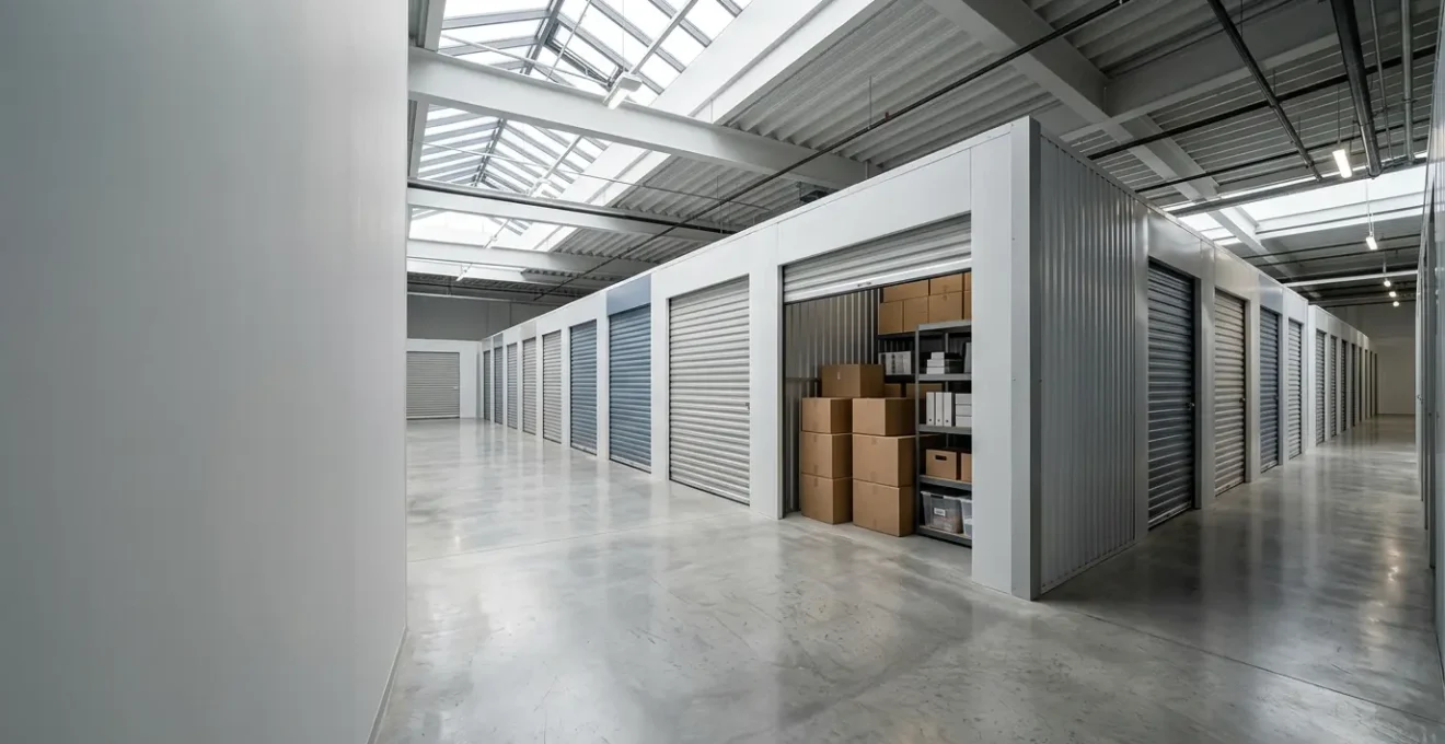 Espace de self-stockage moderne transformé en extension organisée d'un appartement urbain