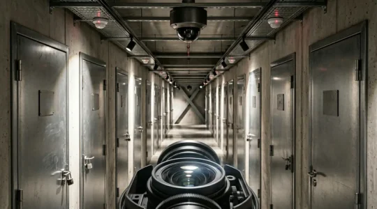 Dispositif de vidéosurveillance professionnel dans un couloir sécurisé de centre de stockage