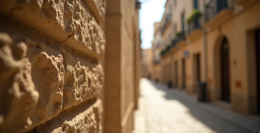 Ruelle étroite du centre historique d'Avignon avec camionnette de déménagement