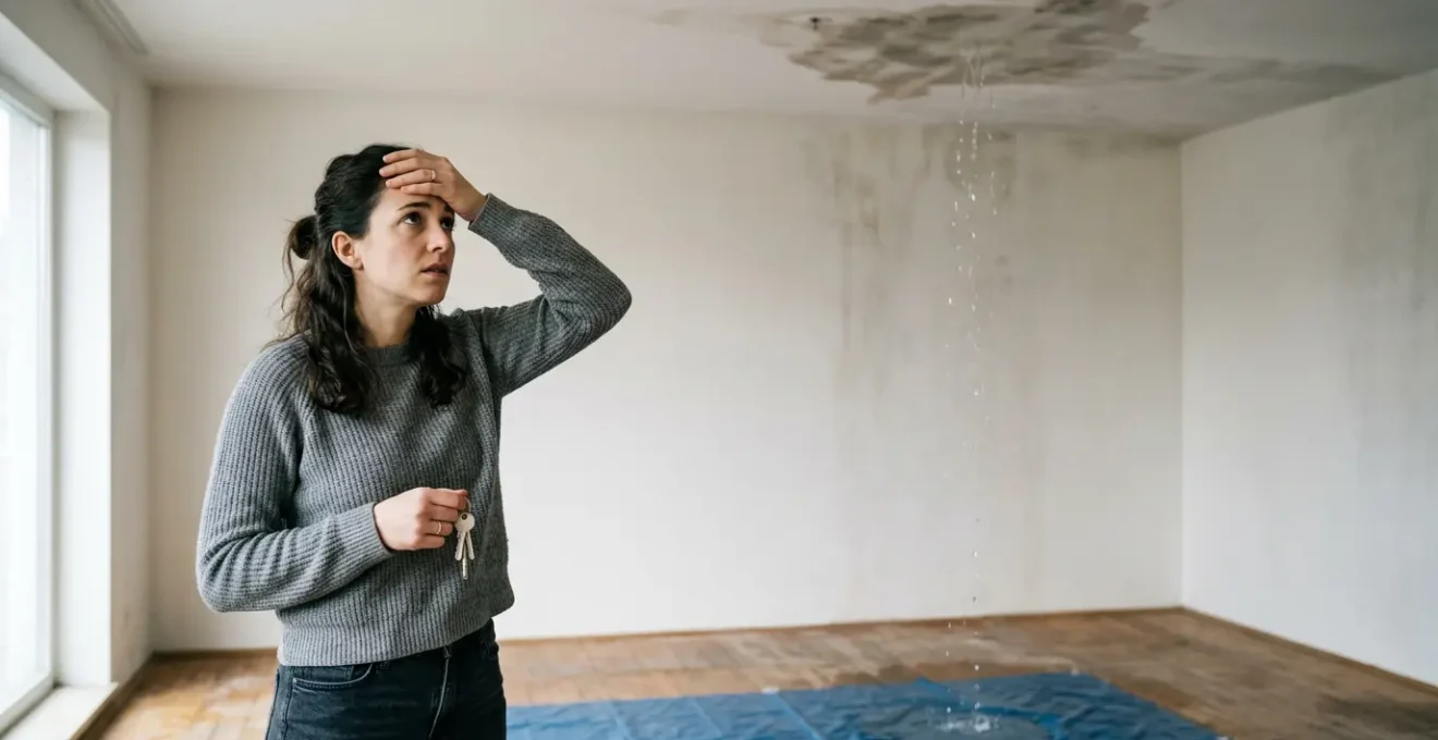 Détresse d'un locataire face à un dégât des eaux lors d'un état des lieux de sortie
