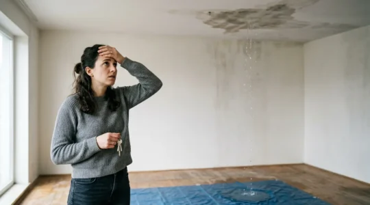 Détresse d'un locataire face à un dégât des eaux lors d'un état des lieux de sortie